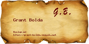 Grant Bolda névjegykártya